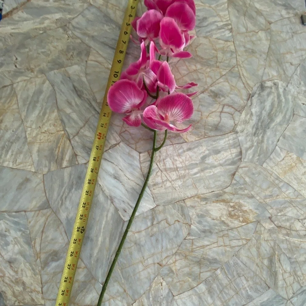 Fuchsia Pink Artificial Orchid Stem Realistic Silk Phalaenopsis Floral Decor